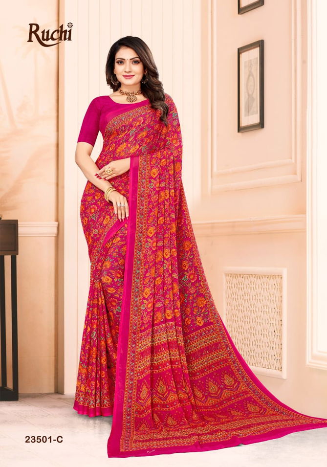 Star Chiffon 102 By Ruchi Printed Saree Catalog